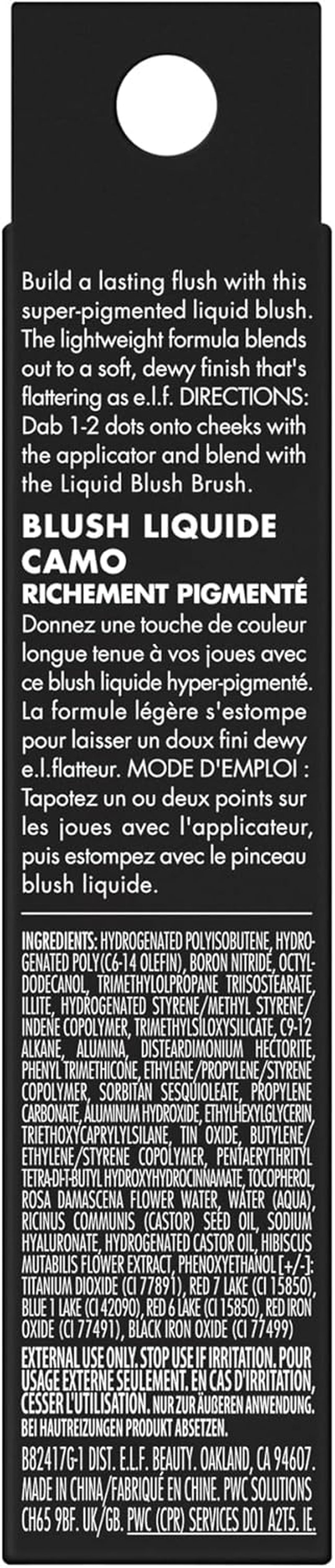 Camo Liquid Blush, Long-Lasting Liquid Blush for High-Pigment Colour, Creates a Soft, Dewy Finish, Vegan & Cruelty-Free, Suave Mauve
