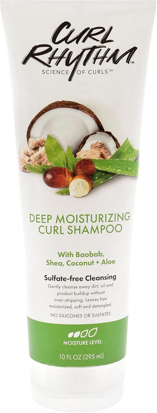Deep Moisturizing Curl Shampoo - Curly Hair Shampoo for Hydration - with Shea Butter and Coconut - Silicone and Sulfate Free - 295 Ml