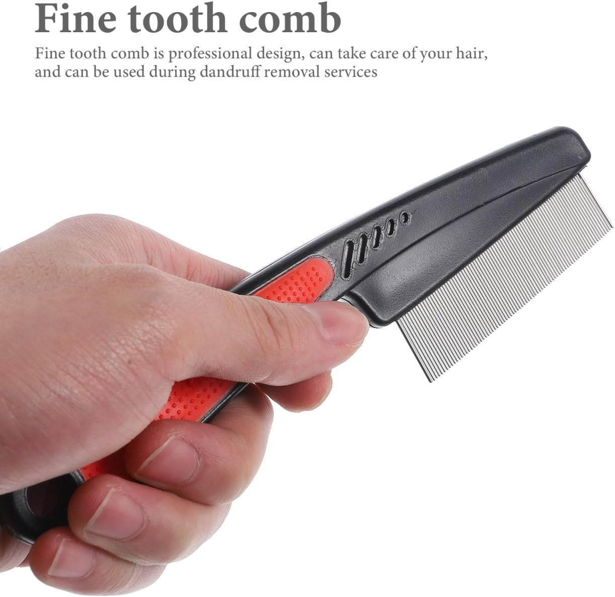 Fine Tooth Stainless Steel Comb for Dandruff Removal Portable Hair Comb for Adults and Pets Scalp Brush Dandruff Comb Hair Pick