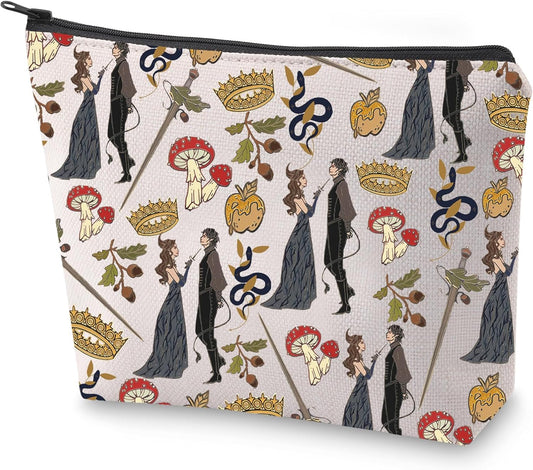 the Cruel Prince Makeup Bag Bookish Gift Jude and Cardan Cosmetic Bag Fantasy Book Lover Gifts, J&C, Retro