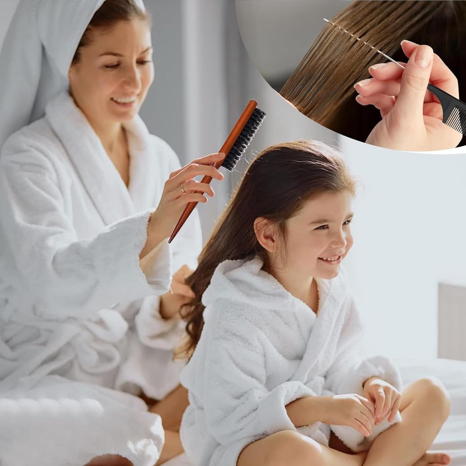 Bristle Hair Brush with Edges Brush,The Ultimate Hair Care Bundle - Beard Brush, Bristle Brush, Boar Bristle Hair Brush, and More - Unrivaled Selection for Versatile Grooming