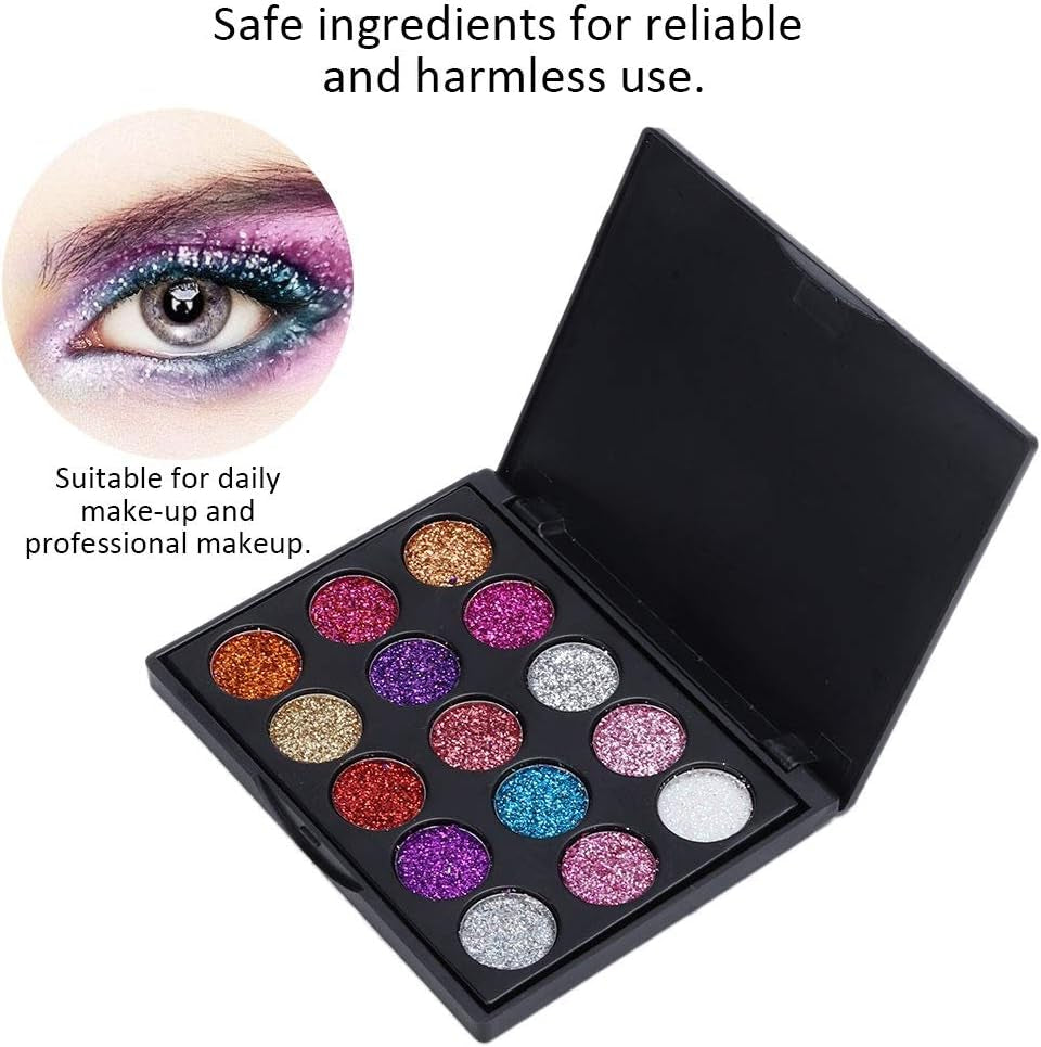 Eye Shadow Plattet, 15 Colors Waterproof Glitter Eyeshadow Palette for Cosplay Makeup Eye Makeup, Shining Eye Shadow Cosmetic Powder Suitable for Daily and Professional Makeup